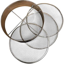 4pc Soil Sieve Set, 12" diameter - Stainless Steel Frame Three Interchangeable Sieves With Varying Mesh Sizes Grade - Mix Soil Filter Large Debris Replacement Screens Available Great for Bonsai