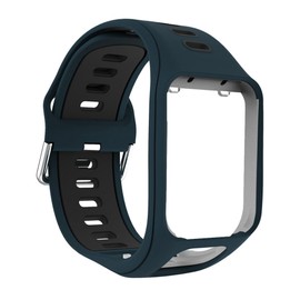 For Golfer2 Adventunrer Silicone Double Color Wristband Strap for TomTom Spark Runner 2/3(Green with black )