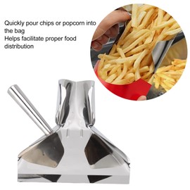 French Fries Shovel, Stainless Steel Ice Scoop Fry Bagger Scooper Chip for Packing Popcorn Rice Vegetables