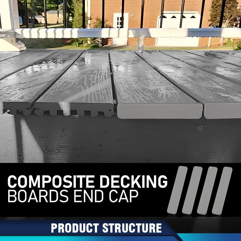 PIT66 4 PCS Composite Decking Boards End Cap 5.5" Gray
