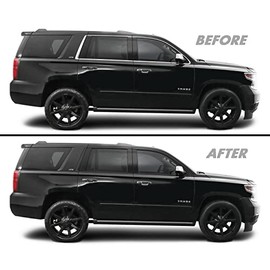 SlickMod Chrome Delete Blackout Vinyl Overlay for 2015-2020 Chevy Tahoe Window Trim (Matte Black)