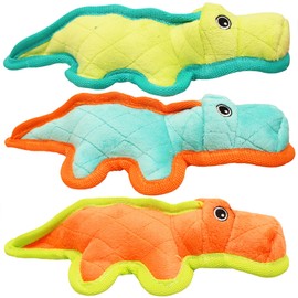 Boss Pet Chomper 11" Junior Gladiator Gator with Ballistic Nylon Edging & Hidden Dog Toy, Medium, Multicolor