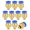 sourcing map Straight Pneumatic Push to Quick Connect Fittings M5 Male x 6mm Tube OD 10pcs