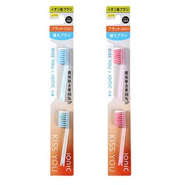 Fukubadental Kiss You Flat Regular Replacement Brush, M, Regular x 2 Sets