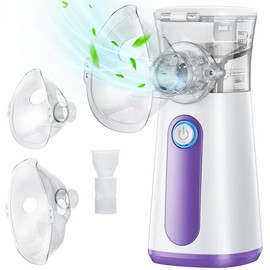 Compact Portable Nebulizer, Mesh Nebulizer, Auto-Cleaning Handheld Nebulizer, Two Ways to Use for Adults and Children with Respiratory Problems, for Home, Office, Outdoor:_Purple