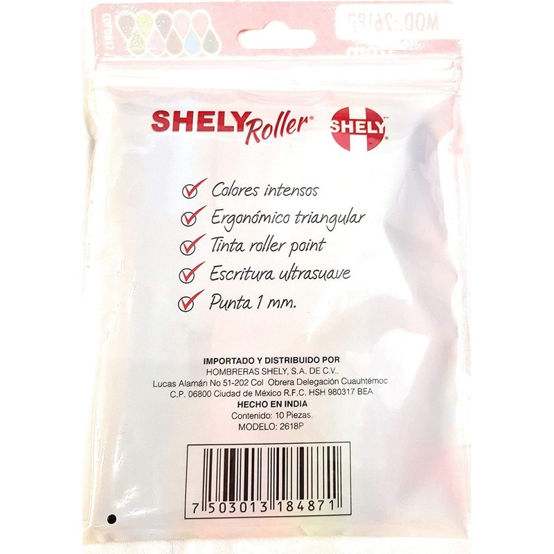 SHELY Set de Plumas de Colores Roller 10 Colores Diferentes