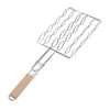 Corn Grilling Basket Stainless Steel Beech Wood Handle Even Heat
