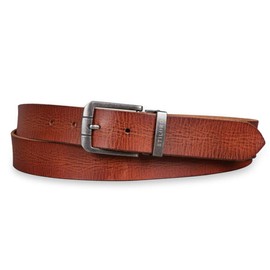 STILORD Leather Belt Brown for Men Women Universal Shortenable Vintage Full Leather Belt with Shabby Gift Box for Jeans Business Casual 34 mm Tuscany - Brown, Buckle Antique - Silver V