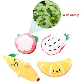 Juroicessry Orange Soft Plush Fruit Series Catnip Toy Cat Toy Interactive Gifts Fish Catnip Toys Stuffed Doll Simulation Fruit Toy Catnip Toys for Pet
