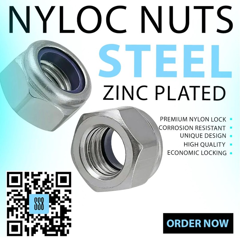 Premium Locking Nuts Nylon insert Lock Nut Steel Nyloc DIN