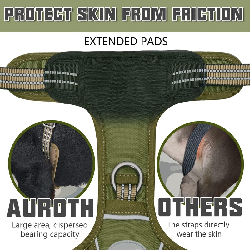 AUROTH Tactical Dog Harness for Large Dogs No Pull Adjustable