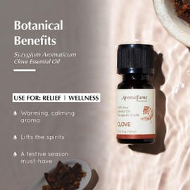 AROMAFUME Clove Essential Oil - 100% Natural, Therapeutic Grade Essential Oils - Pure, Spicy Aromatherapy Oil for Home Diffusers - Gifts for Her - 10ml