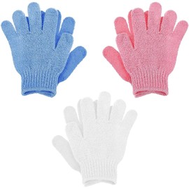 Exfoliating Gloves, 6 Pcs Bamboo Body Scrub Mitts, Gentle Yet Effective Exfoliator for Shower, Spa, and Massage, Dead Skin Cell Remover, Reusable and Eco-Friendly Washcloths for Smooth Skin