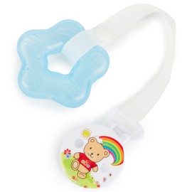 Bieco Beißring Baby Kühlend | Beissring für Baby zum Zahnen mit Clip | Kühlende Zahnungshilfe Baby | Hilfsmittel Zahnen Baby | Kühlbeißring Blau mit Befestigungsclip | Kühlbeißer | Teething Egg