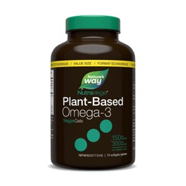 Natures Way NutraVege VeggieGels Menta Fresca 75 c - Suaves Vegetales de Omega3 sin Pez, con Envoltura de Origen Vegetal                              