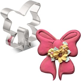 LILIAO Bow Ribbon Cookie Cutter - 3.7 x 3.8 inches - Stainless Steel