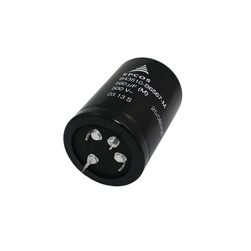 Epcos 4-Pin Elko Capacitor Radial 560µF 500V 85°C B43510B6567MS1 d40x60mm