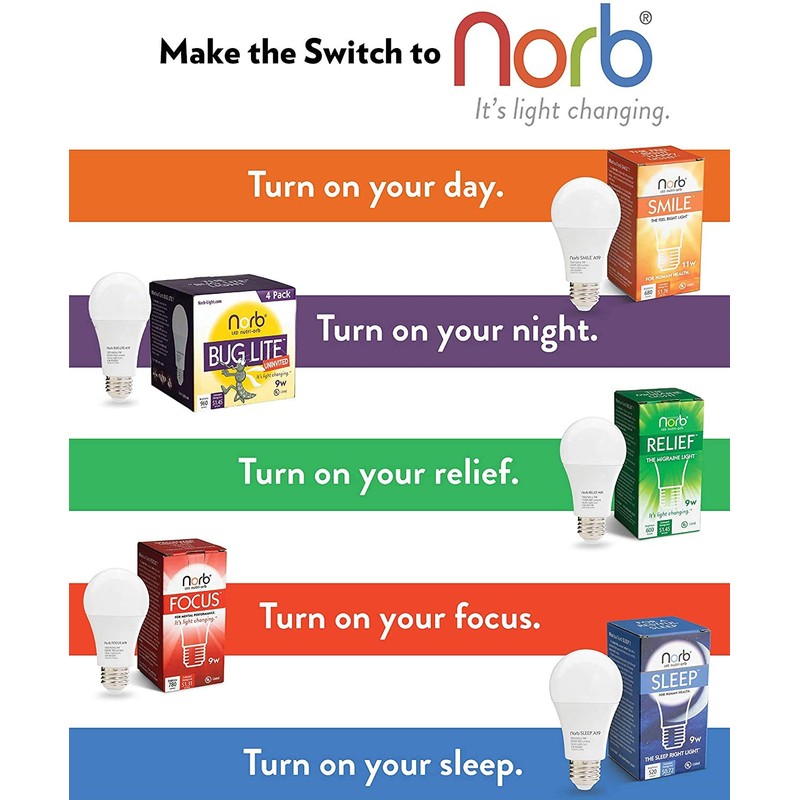 Norb Bug Lite - Bug-Reducing LED Light Bulb, Anti-Bug Outdoor