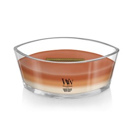 WoodWick Pumpkin Gourmand Trilogy Holiday Candle Gifts for Women and Men, 16 oz Ellipse Trilogy Candle with Crackling Wick