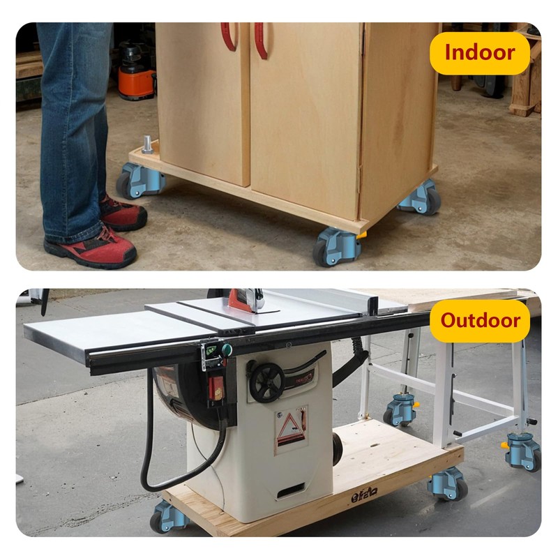 Leveling Casters with Upgraded Ratchet Handle Design,360 Degree Swivel Castor