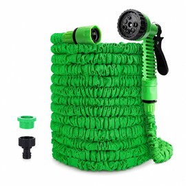 Expandable Garden Hose for Watering & Outdoor Cleaning - Lightweight Retracting Hose with Multi-Pattern Spray Nozzle