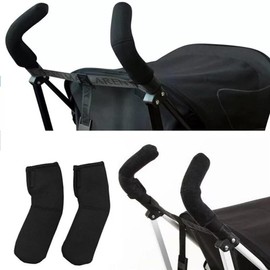 PLABBDPL 1 Pair Handle Protector Pushchair Baby Pram Handle Cover Handle Cover for Pushchair Buggy with Zip Handle Cover Buggy Accessories Dustproof Black