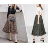 Womens Leopard Print Skirt Long Maxi Elasticated Waist Pleated A