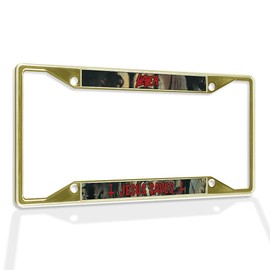 Fastasticdeals Metal Insert License Plate Frame Slayer Jesus Saves Weatherproof Car Accessories Gold 4 Holes Solid Insert