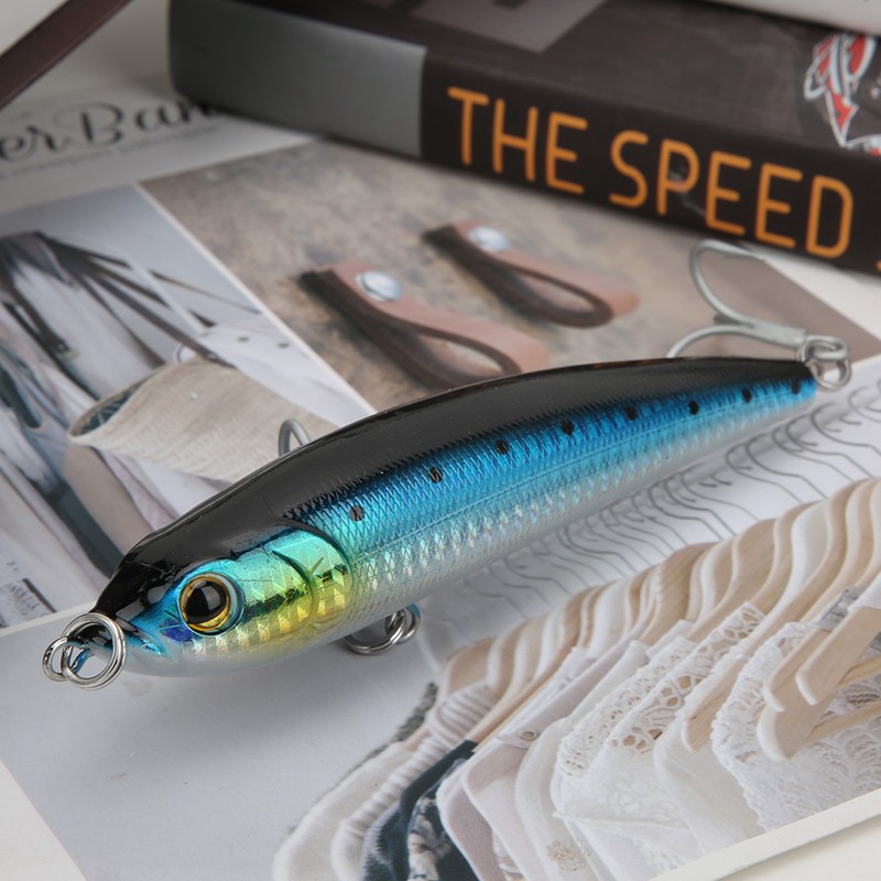 Sinking Pencil Fish Lure Hard Bait 3D Eyes with Hook