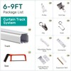 Houmiggle Silent Ceiling Curtain Track with Wall Mount, 6ft-9ft, White