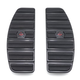 HTTMT- Black Skull Rider Footboard Insert Kit Traditional D Compatible with 87-15 TOURING 86-15 SOFTAIL [P/N: MT216-068-BK-XIN]