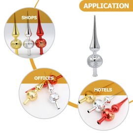 Gadpiparty Christmas Tree Topper Silver Christmas Tree Topper Decorative Flag Pole Top Cap Ornament for Outdoor Indoor Winter Holiday Tree Decoration