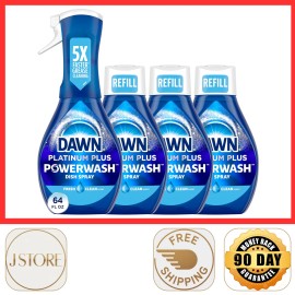 Dawn Powerwash Dish Spray Fresh Scent 16oz + 3 Refills Dish Soap Bundle