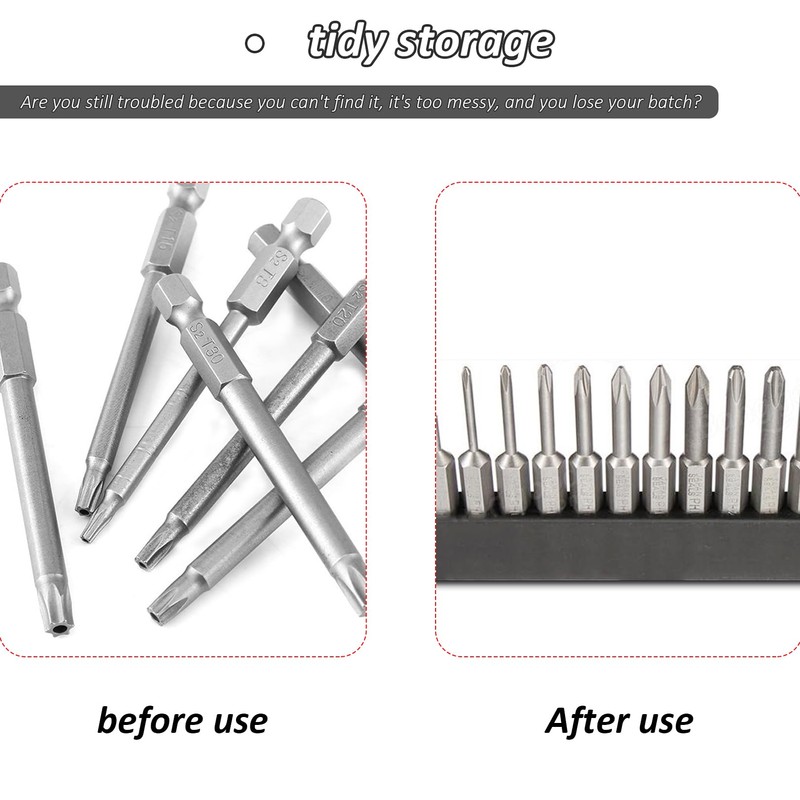 Pack of 5 Bit Holder Screwdriver Head Storage Plastic 12