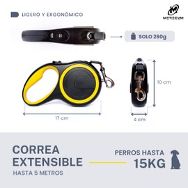 Extendable Dog Leash, 5M Retractable Dog Leash, Multi-Position Tangle-Free Leash for Pets, Small, Medium or Cats, Retractable Strap with Pause and Lock Button