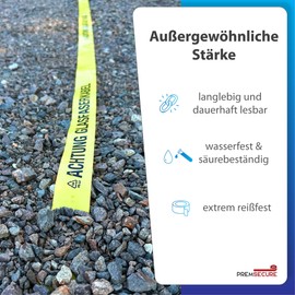 PremSecure Path Warning Tape Fibre Optic Cable Fibre with Ground Cable Fibre Optic Cable Warning Tape 75 m Black Yellow