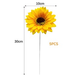 5PCS Sunflower Outdoor Garden Decoration, Sunflower for Courtyard Decoration, Decorative Flowers, Lawn Stakes, Suitable for Indoor and Outdoor Lawn Terrace Porch Flower Bed Channel Cemetery Decoration