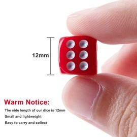 SIQUK 100 Pieces Dice 6 Sided Game Dice 12mm Round Corner Dice Set for Tenzi, Farkle, Yahtzee, Bunco or Teaching Math (Free Pouch)