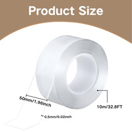 Transparent Window Weather Sealing Tape,2 Inch x 33 ft Clear Window Insulation Seal Tape,Adhesive Weather Stripping Window Seal,Window Insulation Tape for Sealing Gaps and Cracks,Windows and Doors