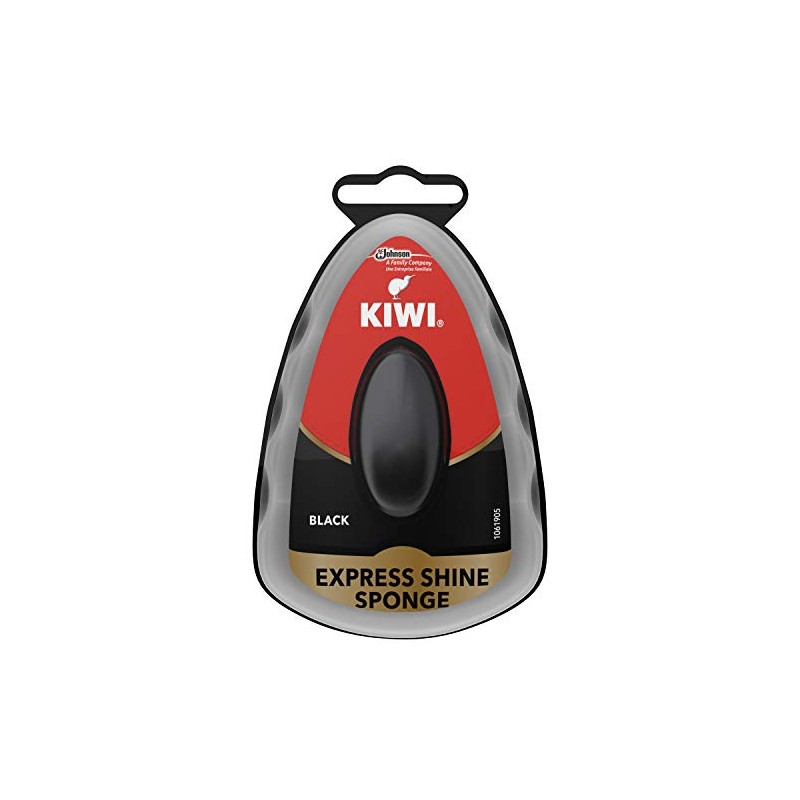 Kiwi Express Shoe Shine Sponge for Black Shoes, 7 ml,