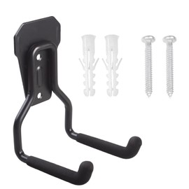 Maclean 1 x Garage Hook, Garage Wall Mount for Tyres, Hoses, Ladder, Bicycle - Max. Load 35 kg | Wall Hook for Organisation, Tool Hanger (1, Distance from Wall: 9 cm)