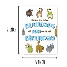 Have Buttloads Of Fun On Your Birthday Card - Cute Cat Birthday Card - Gifts For Unique - Witty Greeting Card - Lovely Card - Fun Birthday Card