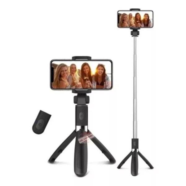 Maíz Selfie Stick Tripode Control Bluetooth 3 En 1 Para Celular