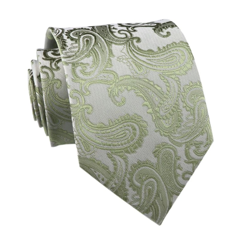 Men Tender Green Paisley Ties Dusty Sage Green Stylish HANDMADE