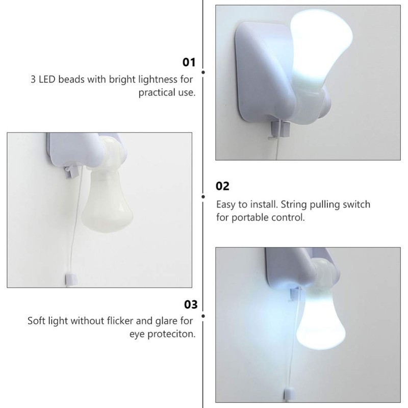 OSALADI Led Tent Light Portable Battery Operated Pull-Cord Lantern for