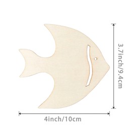 Unfinished Fish Shaped Wood Tag Wood Cutout Slices Wooden Present Tags for Beach Nautical Decor Christmas Holiday Wedding Birthday Party Decoration 20 Pcs