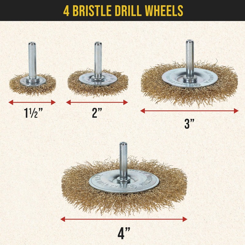 Dura-Gold 12-Piece Abrasive Brass-Coated Wire Wheel, Cup Brush, and End
