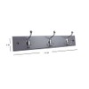 Home Basics Grey Wall-Mounted Hanging Rack 3 Double Hooks for