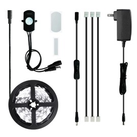 Sensky 19.7ft/6m Motion Activated LED Strip Light Kit with FCC Listed Adapter for Gun Safe, Under Cabinet, Under Bed, Pantry, Kitchen, Stairway, Closet Lighting (White 6000-6500K)