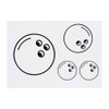 4 x 'Bowling Ball' Temporary Tattoos - Water Resistant, Skin-Safe,